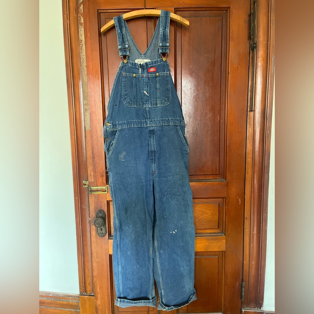Vintage 90s Blue Denim Dickies Overalls 38 x 32